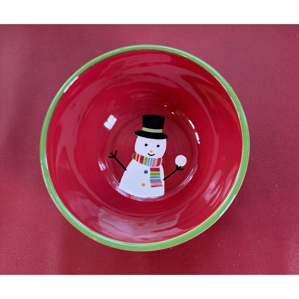 Target 2005 Bowl CASUAL HOME‎ Sleddin Hill Snowman Ceramic Christmas